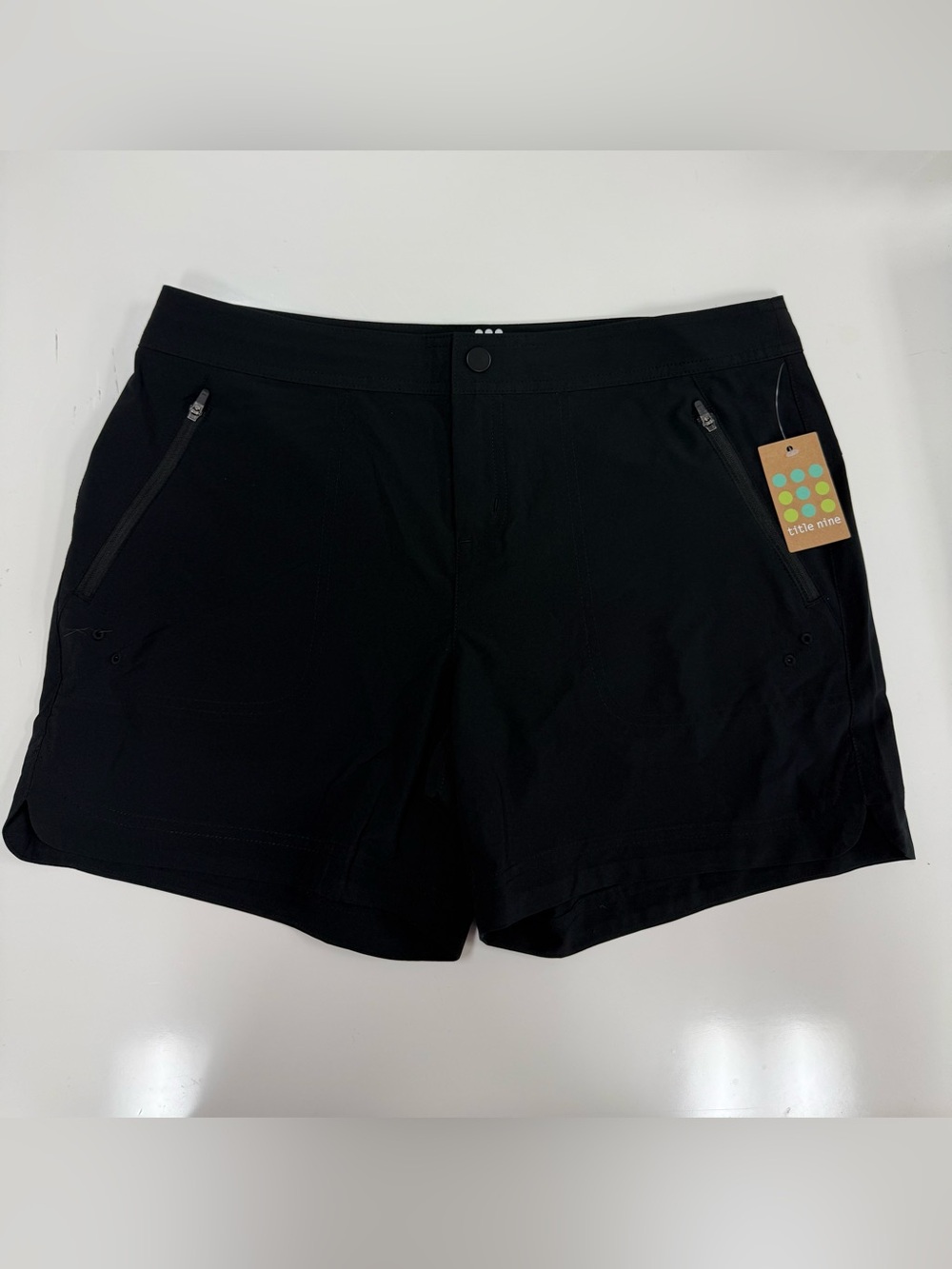 Title Nine Black Athletic Zip-Pocket Shorts
